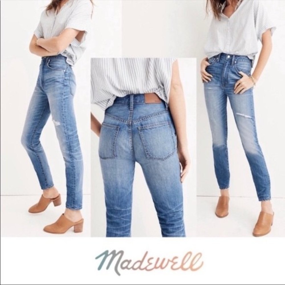 Madewell Rigid Skinny Jeans Vintage Collection Distressed High Rise Light 25